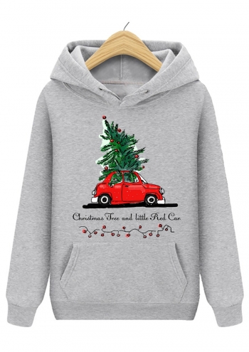 s-5xl christmas style winter new plus size letter fixed printing slight stretch hooded pocket loose casual sweatshirt#8