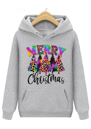 s-5xl christmas style winter new plus size letter fixed printing slight stretch hooded pocket loose casual sweatshirt#15