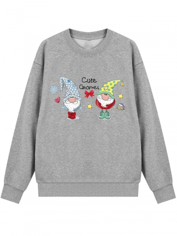 s-5xl christmas style winter new plus size santa claus & letter fixed printing slight stretch long sleeve casual simple sweatshirt#2