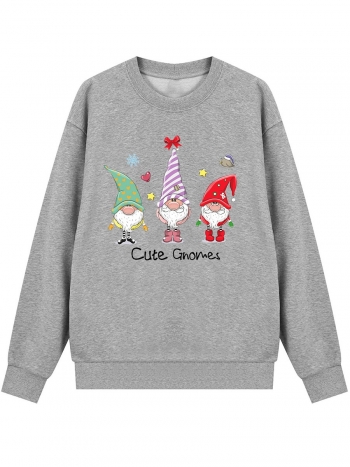 s-5xl christmas style winter new plus size santa claus & letter fixed printing slight stretch long sleeve casual simple sweatshirt#3
