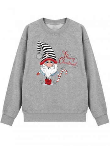s-5xl christmas style winter new plus size santa claus & letter fixed printing slight stretch long sleeve casual simple sweatshirt#4