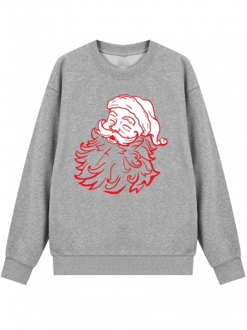 s-5xl christmas style winter new plus size santa claus fixed printing slight stretch long sleeve casual simple sweatshirt#22