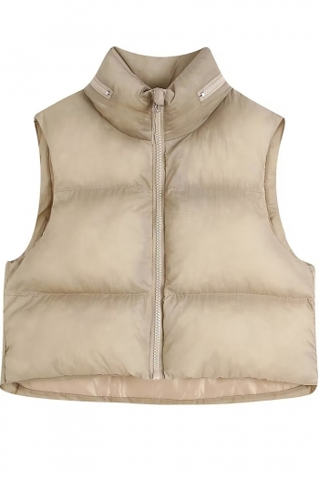 xs-l winter new solid color non-stretch zip-up sleeveless high quality stylish warm cotton vest jacket