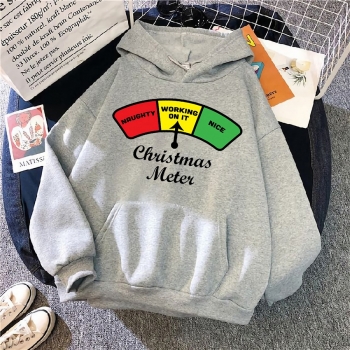 s-5xl christmas style winter new plus size letter fixed printing slight stretch hooded pocket casual all-match sweatshirt#3