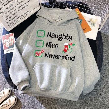 s-5xl christmas style winter new plus size letter fixed printing slight stretch hooded pocket casual all-match sweatshirt#8