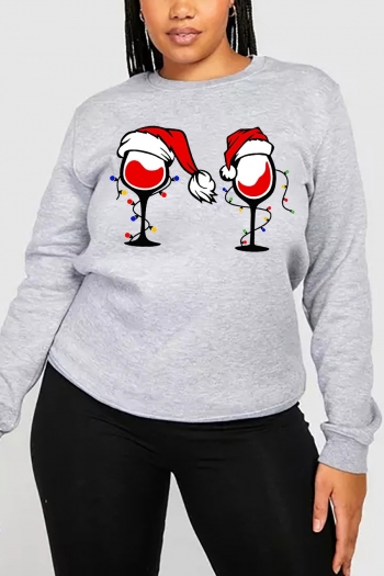 s-5xl christmas style winter new plus size cartoon fixed printing slight stretch long sleeve loose casual all-match sweatshirt#7