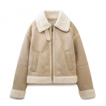 xs-l winter new non-stretch berber fleece pocket zip-up fashion high quality warm jacket