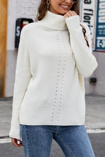 new 3 colors high stretch knitted high neck long sleeves stylish sweater