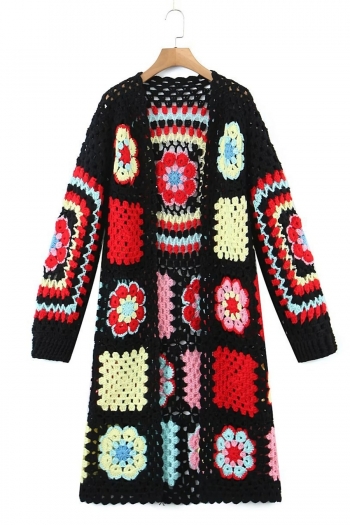 winter handmade crochet slight stretch hollow stylish all-match cardigan sweater