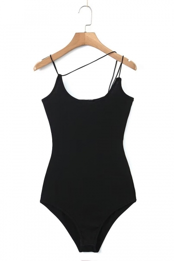 slight stretch simple solid color sling slim sexy bodysuit