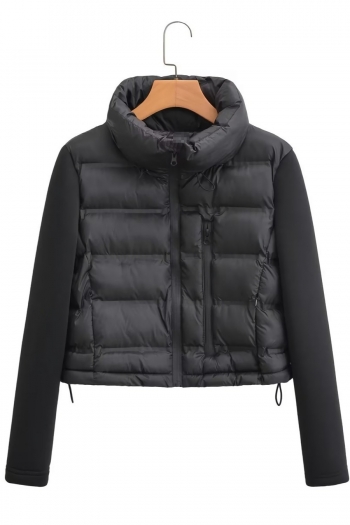 non-stretch simple zip-up pocket casual warm down jacket