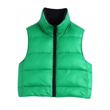 xs-l non-stretch zip-up double sided wearable casual warm cotton vest