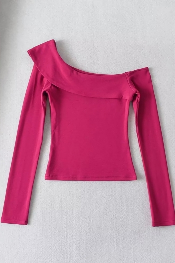 new 5 colors stretch off-the-shoulder solid color stylish top