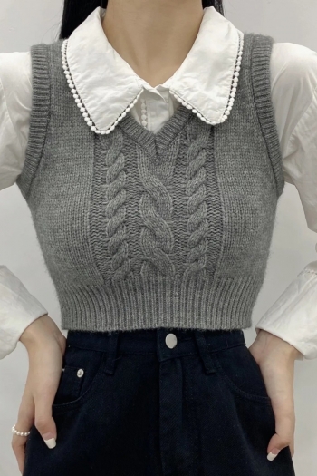 new 3 colors stretch knitted v-neck slim stylish vest sweater
