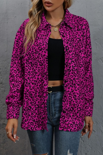 non-stretch corduroy leopard printing single-breasted stylish casual jacket