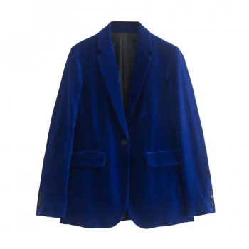 xs-l non-stretch velvet fabric button stylish all-match blazer