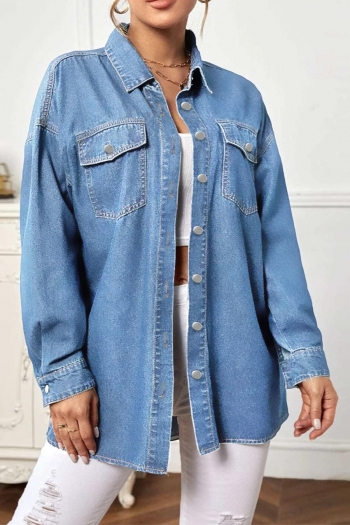 xs-l non-stretch single-breasted casual all-match denim jacket(only jacket)
