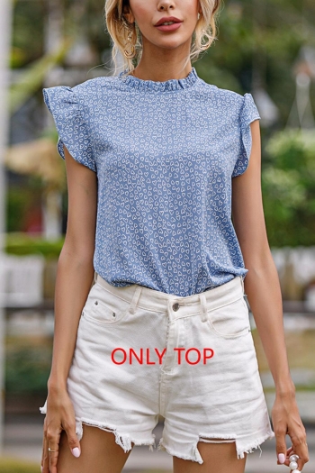 xs-l non-stretch heart-shape printing button casual top