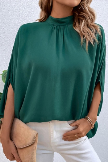 non-stretch simple solid color lace-up loose stylish casual top