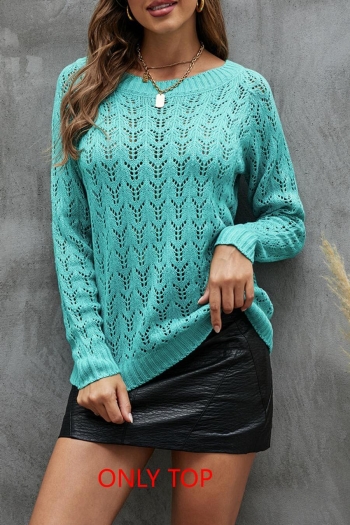 sexy stretch 3 colors hollow knitted loose solid color sweater