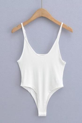 sexy slight stretch 4 colors low-cut backless sling all-match bodysuit(size run small)