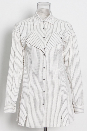 casual non-stretch striped high quality blouse(size run small)
