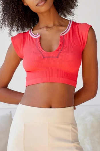 Sexy slight stretch simple 8 colors slim cropped top