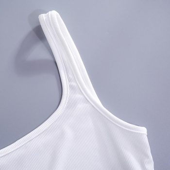Exquisite solid color stretch sling backless slim crop vest