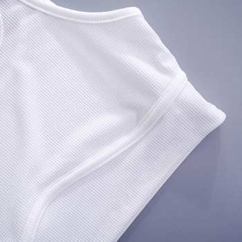 Exquisite solid color stretch sling backless slim crop vest
