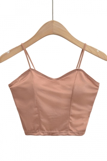 Sexy slight stretch 3 colors satin non-removable padded tank top(size run small)