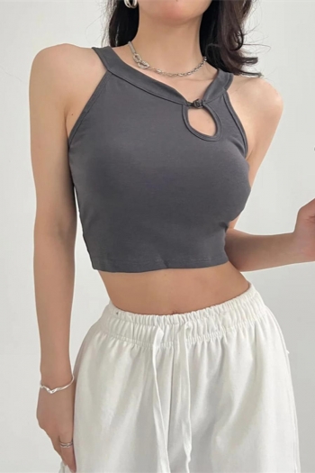 sexy slight stretch 5 colors padded hollow crop tank top(size run small)