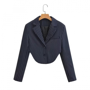 stylish non-stretch button long sleeve all-match short blazer