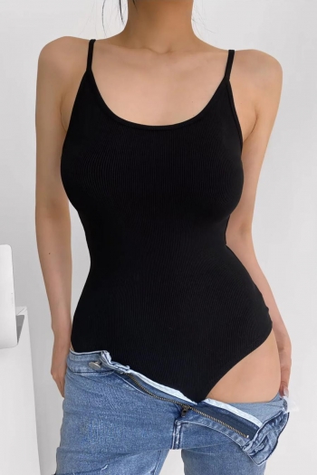 sexy slight stretch solid sling hollow backless slim bodysuit size run small