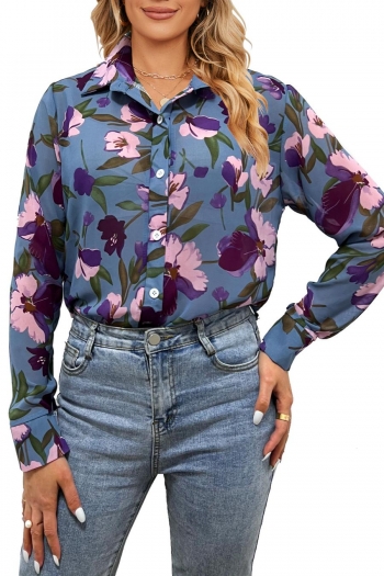 casual non-stretch phalaenopsis batch printing blouses
