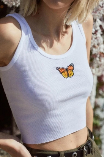 sexy slight stretch cotton butterfly slim vest
