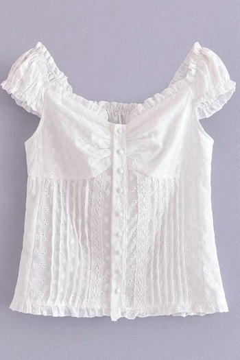 exquisite non-stretch single-breasted embroidered top size run small