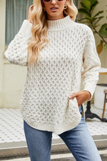 casual slight stretch knitted 3 colors loose sweater