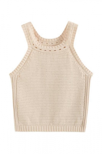 exquisite slight stretch knitted crop tank top(size run small)