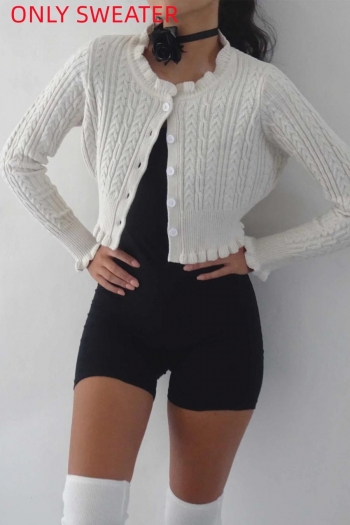 exquisite slight stretch twist knitted crop sweater(only sweater,size run small)