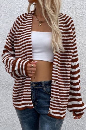 casual slight stretch stripe knitted 6 colors v-neck sweater(only sweater)