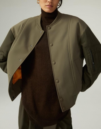 stylish non-stretch patchwork zip-up pocket all-match jacket size run small