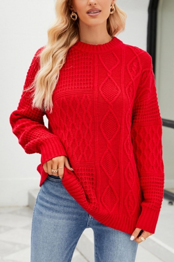 casual slight stretch twist knitted 4 colors all-match sweater