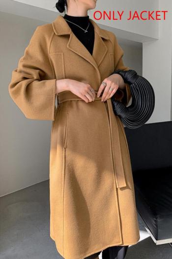 casual non-stretch wool 4 colors suit collar long outerwear size run small