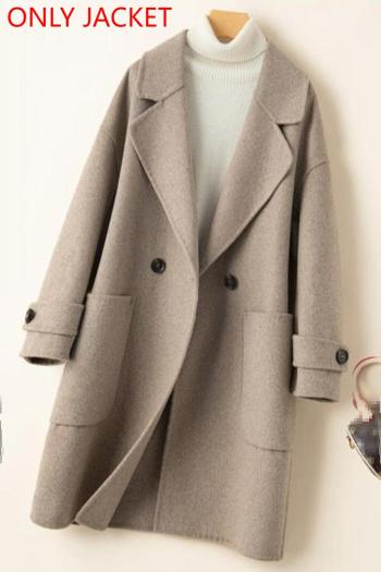 casual non-stretch wool 4 colors suit collar long jacket size run small