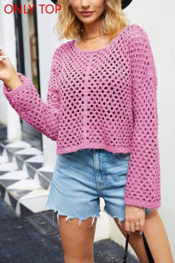 exquisite slight stretch cut out knitted 5 colors sweater(only sweater)