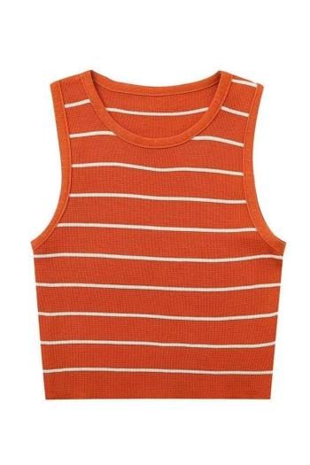 exquisite slight stretch stripe knitted 6 colors crop tank top(size run small)