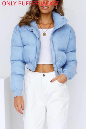stylish non-stretch 3 colors all-match crop puffer jacket(size run small)