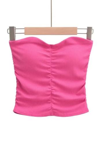 exquisite slight stretch solid color tube design padded tank top size run small