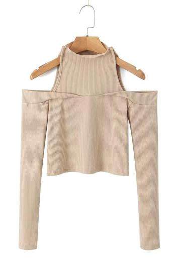 stylish slight stretch solid knit slim crop top size run small