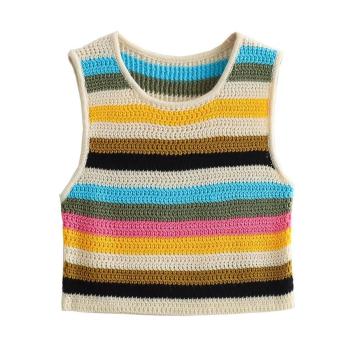 exquisite slight stretch stripe slim knitted vest size run small